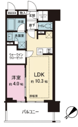 レ・ジェイド新横浜 14階 間取り図