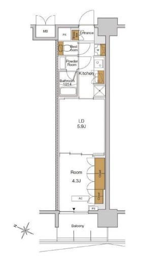 RJRプレシア東十条ガーデン 411 間取り図