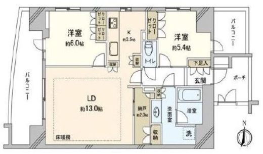 グローリオ三鷹禅林寺通りⅡ 10階 間取り図