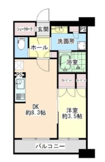 ネベル横浜関内 4階 間取り図