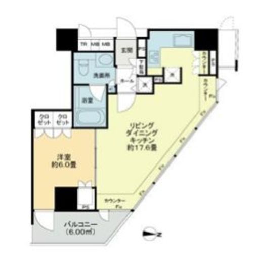 シティタワー四谷 5階 間取り図