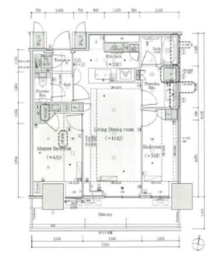 パークタワー西新宿 3106 間取り図
