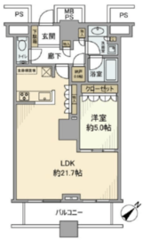 ザ・東京タワーズ ミッドタワー 34階 間取り図