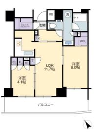 イニシア桜橋 6階 間取り図