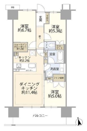 プライムパークス品川シーサイド ザ・レジデンス 11階 間取り図