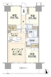 プライムパークス品川シーサイド ザ・レジデンス 11階 間取り図