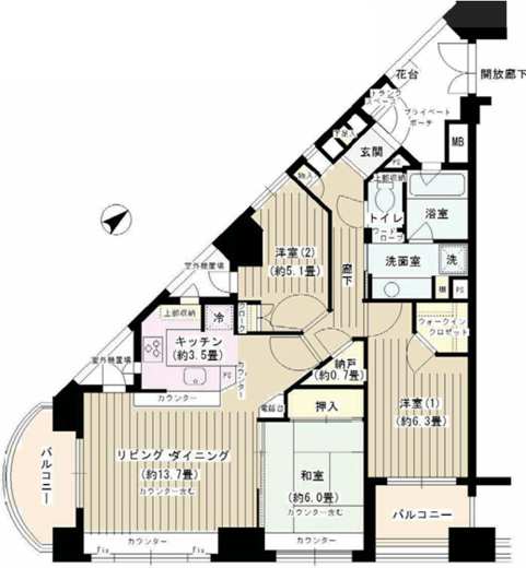 パークホームズ東神奈川ステーションアリーナ 2階 間取り図