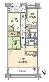 プラウド元住吉 3階 間取り図
