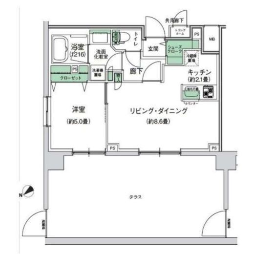 スタイリオ梶が谷 105 間取り図