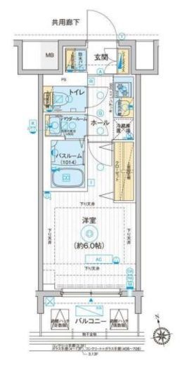 ディームス品川南大井 511 間取り図