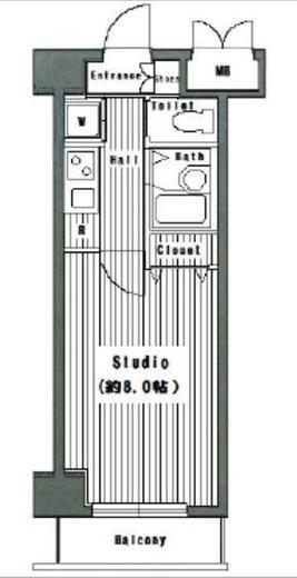グランド・ガーラ日本橋茅場町 2階 間取り図