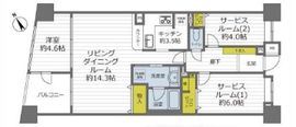 コスモ上野パークサイドシティ 3階 間取り図