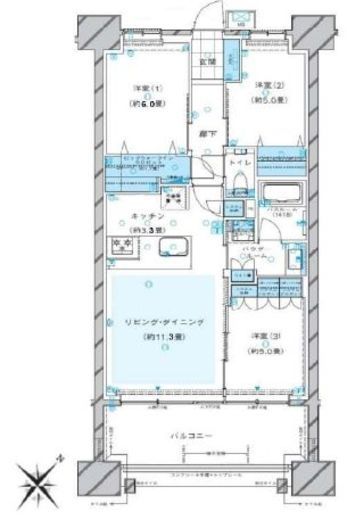 ヴェレーナグラン北赤羽マナープレイス 14階 間取り図