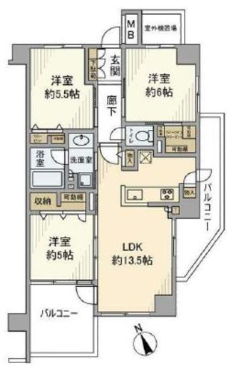 イニシア北千住 4階 間取り図