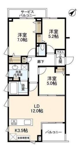 バースシティ港北センター南 6階 間取り図