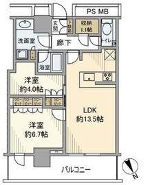 THE TOWER JUJO (ザ・タワー十条) 14階 間取り図