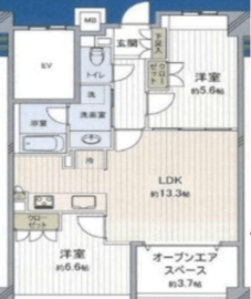 ヴェレーナセンター南 3階 間取り図
