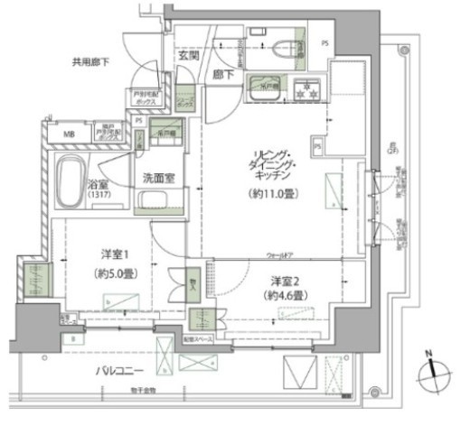 ザ・パークハウス松戸本町 3階 間取り図