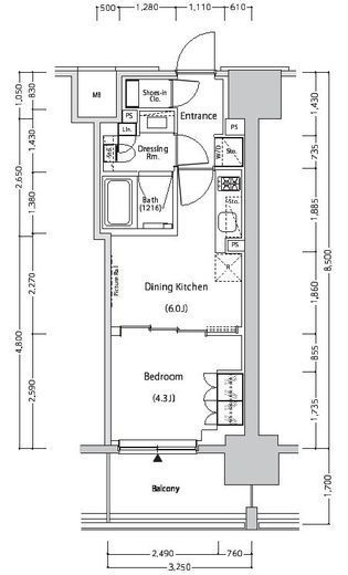 ザ・パークハビオ目白タワー 707 間取り図