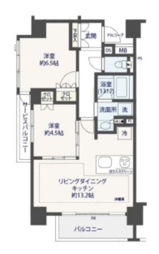 ユニーブル渋谷神南 6階 間取り図