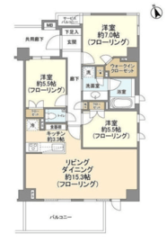 ディアナコート浜田山 3階 間取り図