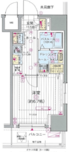 エステムプラザ川崎 7階 間取り図