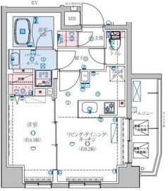 リヴシティ住吉 3階 間取り図