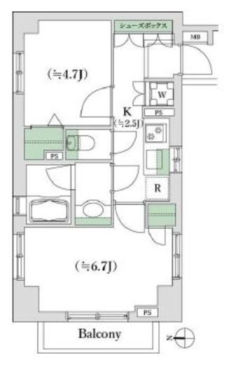 デュオ・スカーラ御茶ノ水Ⅱ 2階 間取り図
