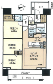 センター川崎マーク・レジデンス 14階 間取り図
