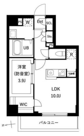 グローリオシェルト上野御徒町 301 間取り図