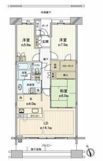 港北センターヒルズ 7階 間取り図
