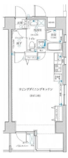 フォセット月島 10階 間取り図