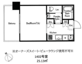 ブリリアタワー浜離宮 14階 間取り図