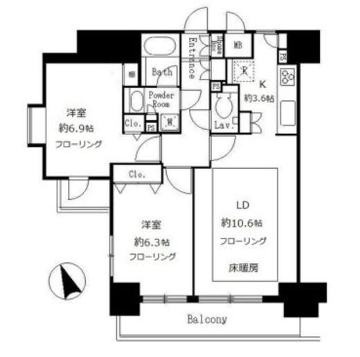 サンクレール荒川ブランガーデン 801 間取り図