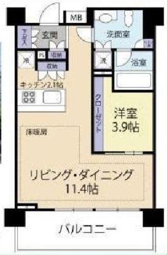 イクサージュ目黒 4階 間取り図