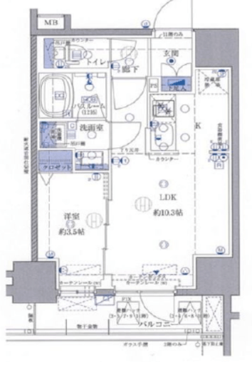 ブリシア横濱石川町 1105 間取り図