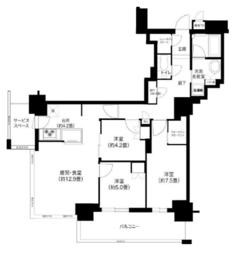 プラウドタワー平井 12階 間取り図