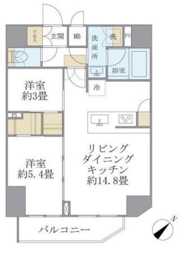 アジールコート町屋 304 間取り図