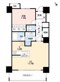 ビーコンタワーレジデンス 33階 間取り図