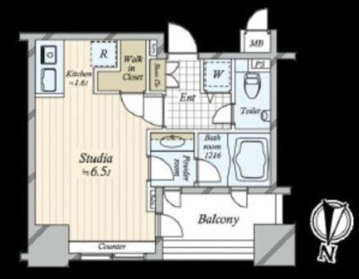 クオリア広尾 5階 間取り図