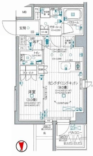 デュオステージ北千住Ⅱ 5階 間取り図