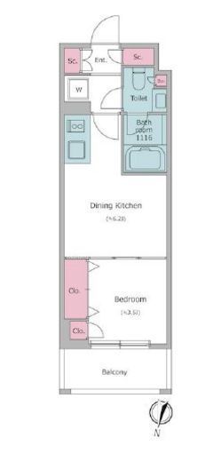 ドゥーエ二子新地 612 間取り図
