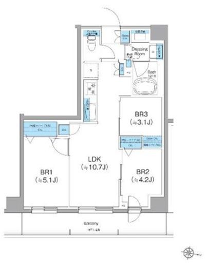 クレヴィアリグゼ西馬込 408 間取り図