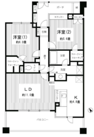 グライユール横浜 402 間取り図
