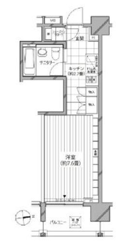 カスタリア麻布十番七面坂 305 間取り図