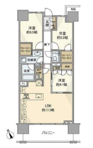 アトラス加賀 9階 間取り図