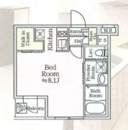 アイルプレミアム月島ドゥーエ 1階 間取り図