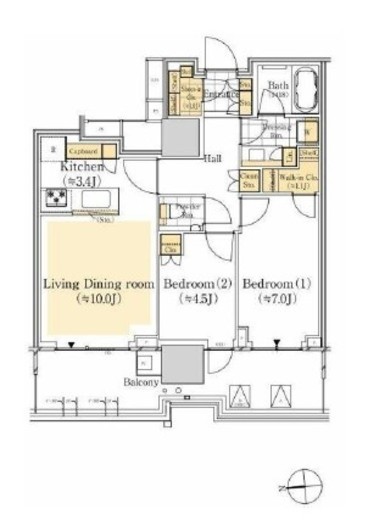 HARUMI FLAG SUN VILLAGE (晴海フラッグ サンヴィレッジ) 19階 間取り図