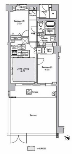 ソアラノーム荻窪天沼 1階 間取り図