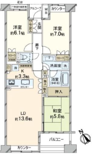 パークホームズ吉祥寺グランテラス 2階 間取り図